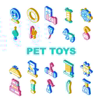 Pet Toys For Enjoyment Animal Icons Set Vector