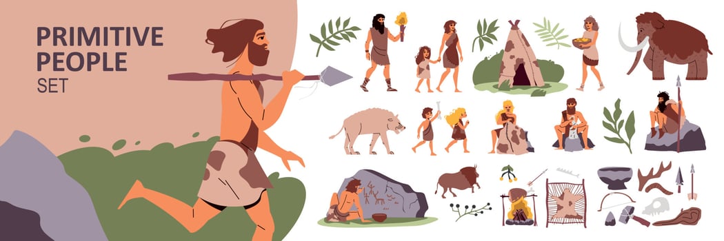 Primitive People Big Set vector