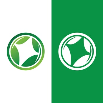 Logos of green Tree leaf ecology vector