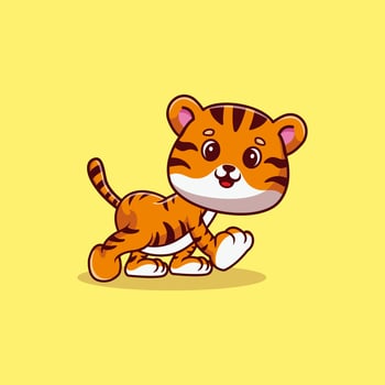 Cute tiger mascot illustration cartoon premium vector