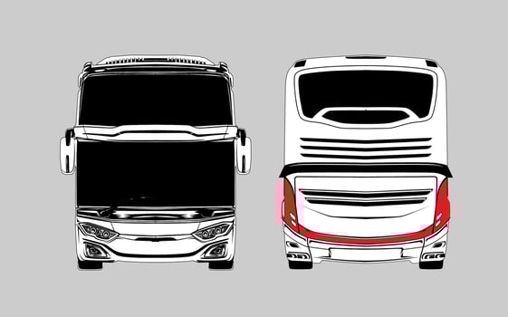 Isolated Passenger Bus Outline Template Illustration. vector
