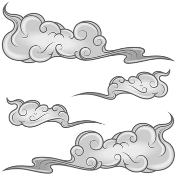 Cloud design in Japanese style vector