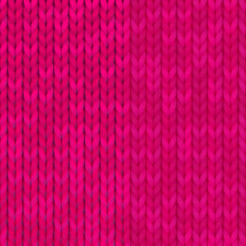 Seamless knitted pattern. Woolen cloth. Pink Knitted Pattern. Illustration for design, backgrounds, wallpaper. Vector illustration.