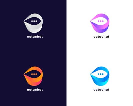 letter o with chat logo design template vector