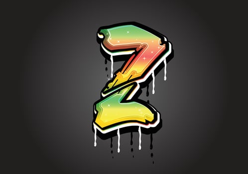 Z Brush Letter alphabet vector