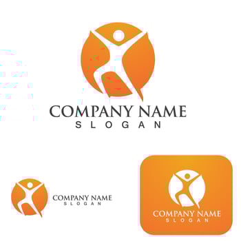 Healthy Life people jump Logo template vector icon