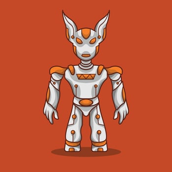 Neko Humanoid Mecha Robot Mascot vector