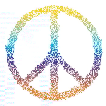 Vector illustration of colorful peace symbol