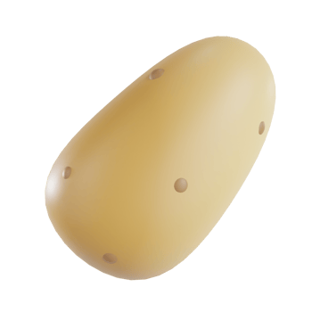 3d render potato object png