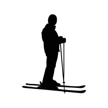 Skiing art silhouette vector
