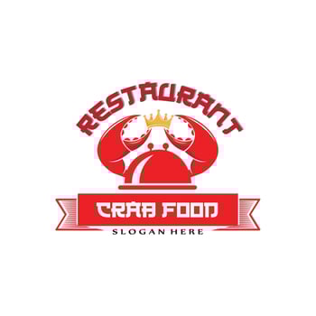 Red Crab Sea Animal Logo Vector, Seafood Making Ingredients, Illustration Design Suitable For Stickers, Screen Printing, Banners, Restaurant Companies vector