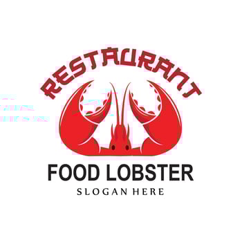 Vector Retro Logo Sea Animals Lobster,Seafood,Illustration Design Suitable for Sticker, Screen Printing, Banner, Restaurant Company