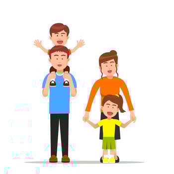 Illustration of happy family looking in front of the camera for memorable photos vector
