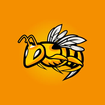 Angry bee esport mascot logo design vector illustration