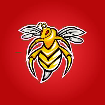 Angry bee esport mascot logo design vector illustration