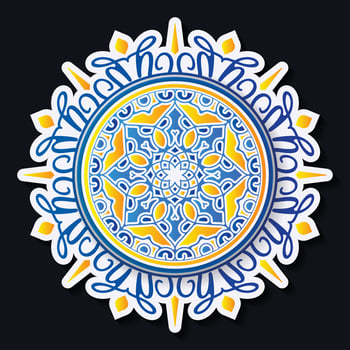Colorful mandalas with line shapes vector
