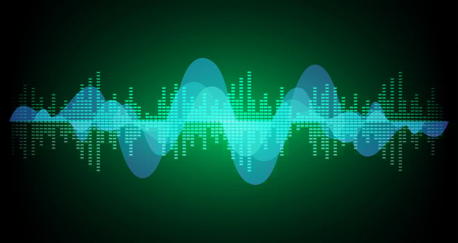 Sound waves oscillating dark light vector