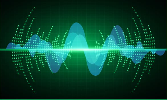 Sound waves oscillating dark light vector