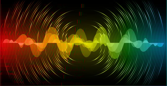 Sound waves oscillating dark light vector