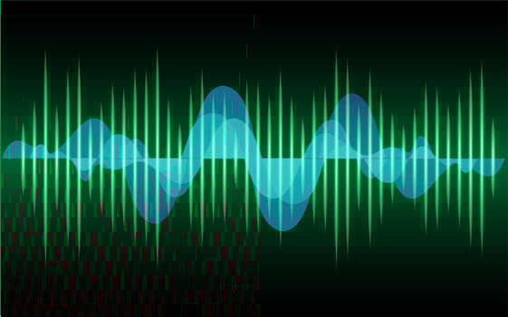 Sound waves oscillating dark light vector