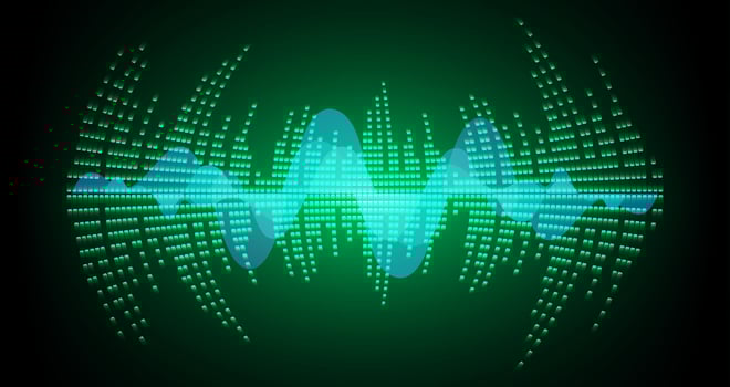 Sound waves oscillating dark light vector