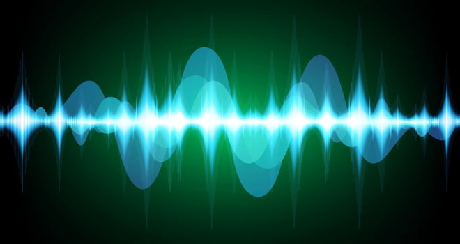 Sound waves oscillating dark light vector