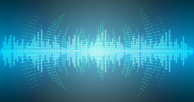 Sound waves oscillating dark light vector
