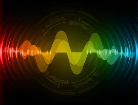 Sound waves oscillating dark light vector