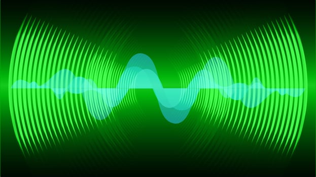 Sound waves oscillating dark light vector