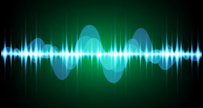 Sound waves oscillating dark light vector
