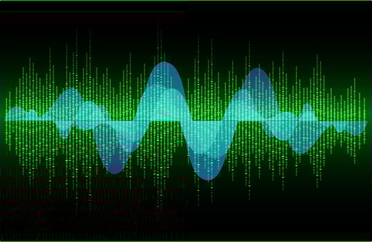 Sound waves oscillating dark light vector