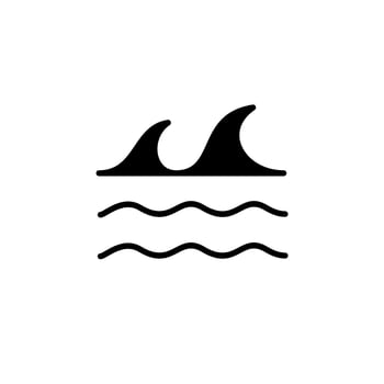 Ocean, Water, River, Sea Solid Line Icon Vector Illustration Logo Template. Suitable For Many Purposes.