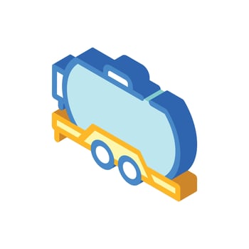 oil trailer isometric icon vector isolated illustration