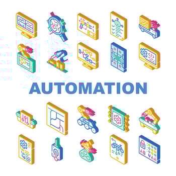Automation Engineer Collection Icons Set Vector Illustrations