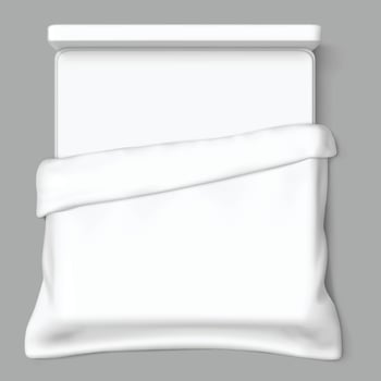 Bed top view bedroom vector