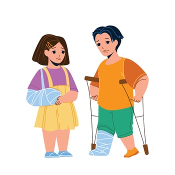 Child Injury Treat In Emergency Hospital Vector