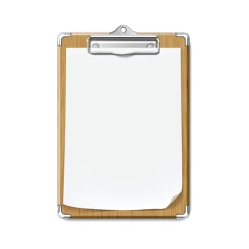 Clip Board With Blank Paper Sheet Attached Vector