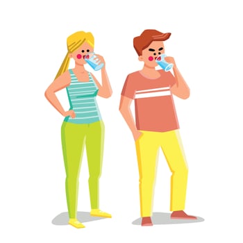 drinking water people vector