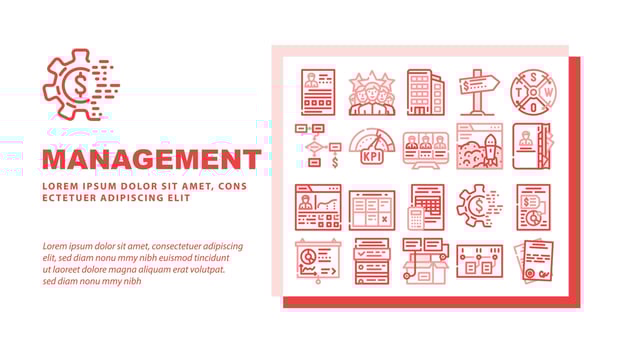 Business Management Business Landing Header Vector