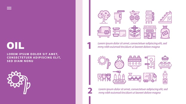 Oil Production Plant Landing Header Vector