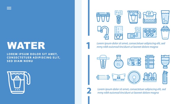 Water Treatment Filter Landing Header Vector