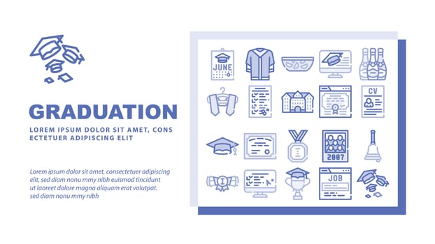 Graduation Education Landing Header Vector