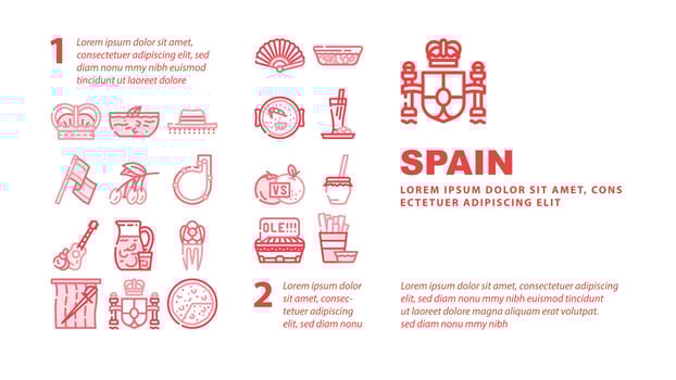 Spain Nation Heritage Landing Header Vector