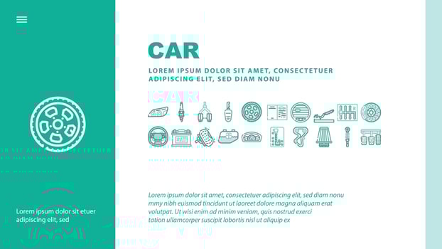 Car Vehicle Details Landing Header Vector