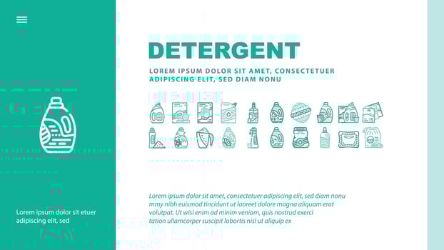Detergent Washing Landing Header Vector