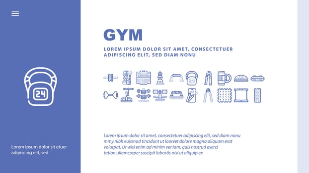 Home Gym Equipment Landing Header Vector