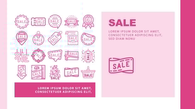Summer Sale And Season Discount Landing Header Vector
