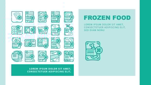 Frozen Food Storage Packaging Landing Header Vector