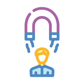 magnet people color icon vector illustration