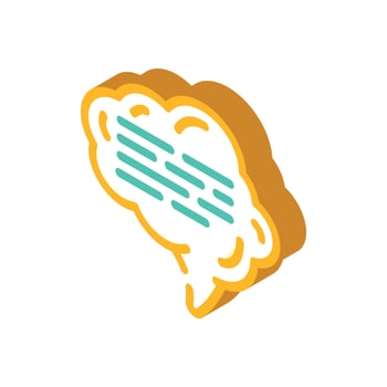 cloud quote speech isometric icon vector illustration